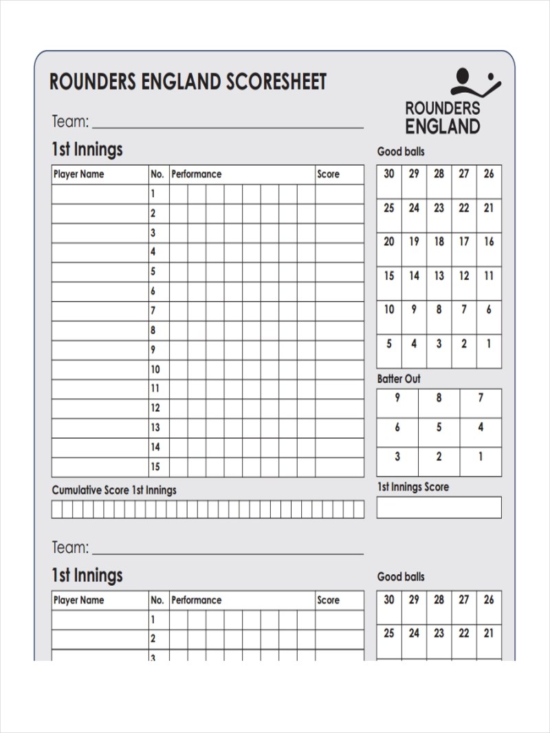 Basketball Score Sheet Excel