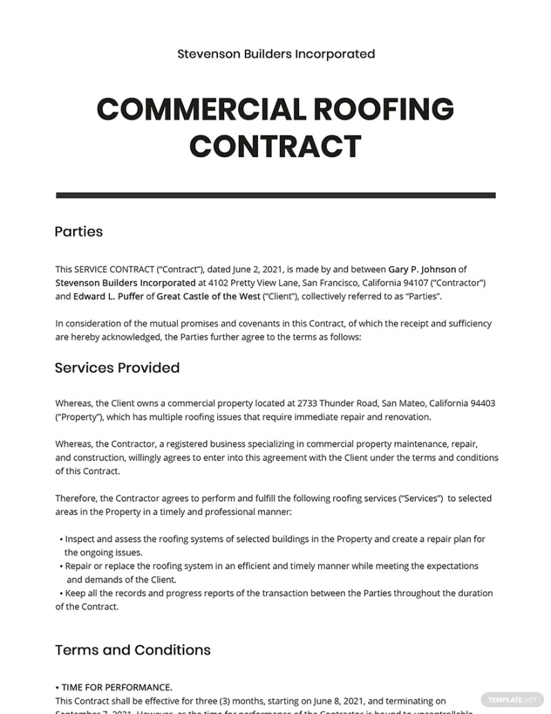 Commercial Roof Inspection Report Template
