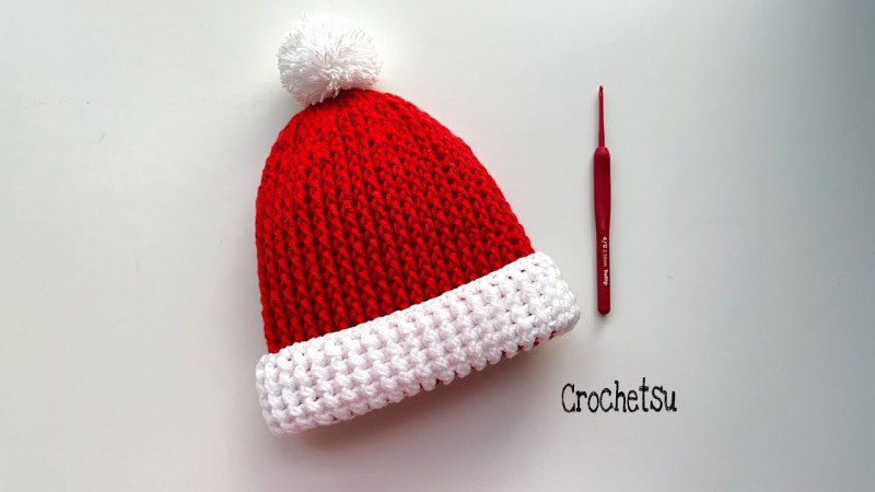 Crochet Santa Hat For Baby