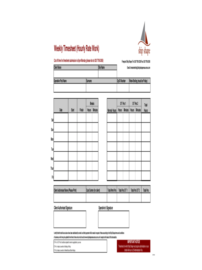 Free Printable Weekly Employee Time Sheets