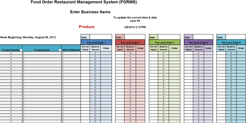 Free Restaurant Inventory Spreadsheet