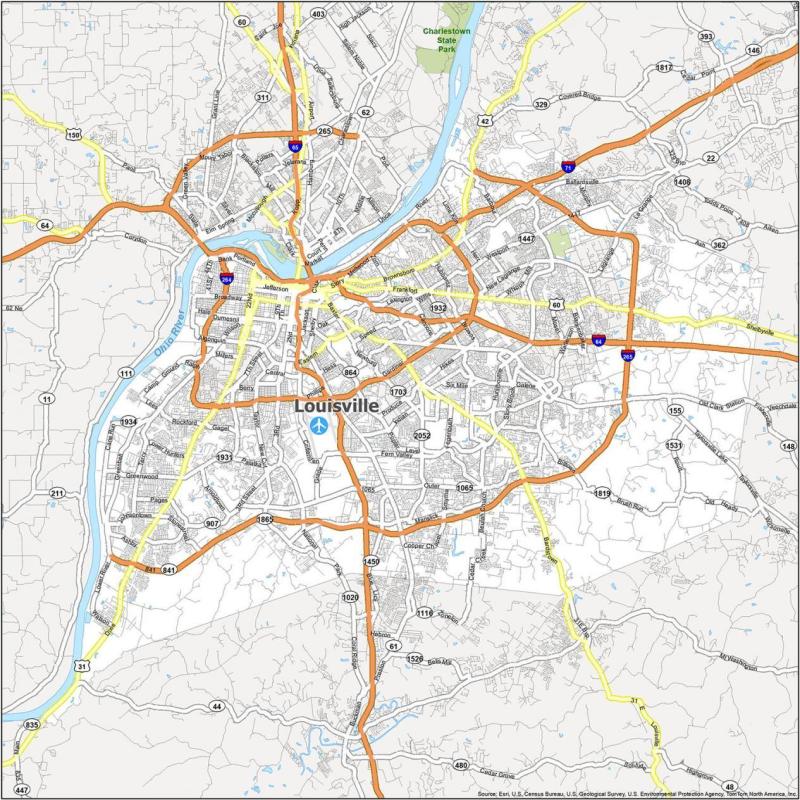 Kentucky Road Map With Cities