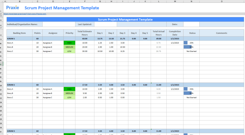 Project Planning Calendar Template Excel