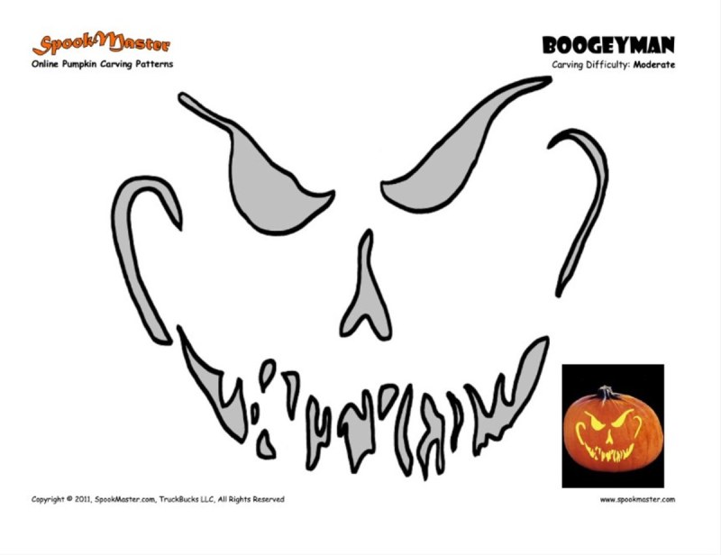 Scary Face Pumpkin Carving Patterns Free