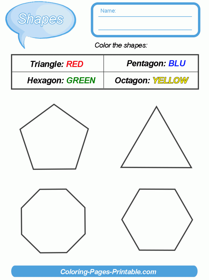 Tracing Shapes Worksheets For Preschool