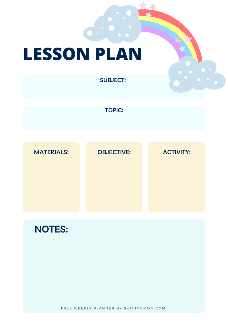 Printable Blank Lesson Plans