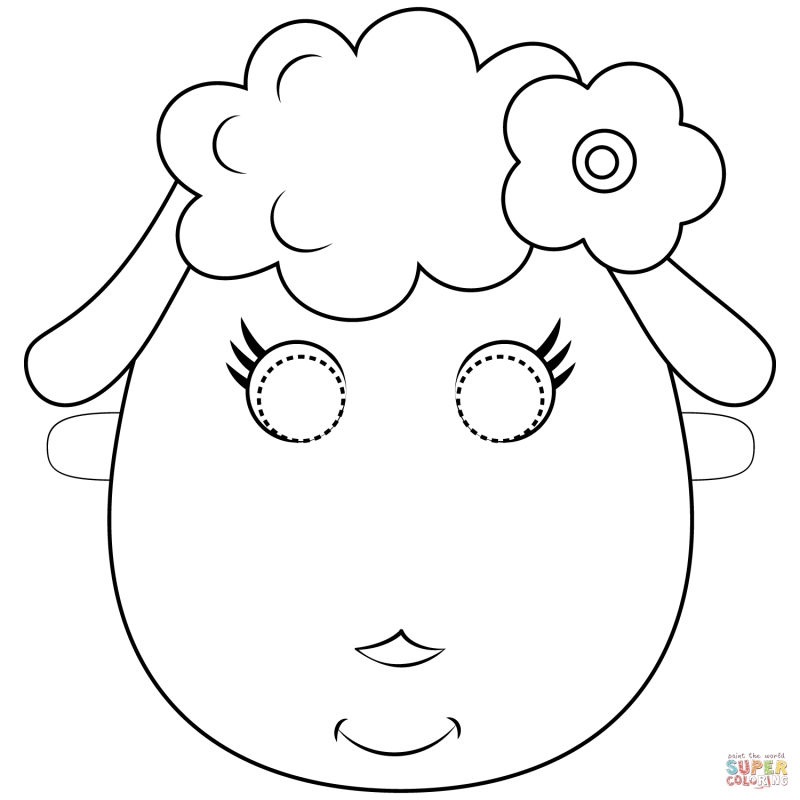 Sheep Face Mask Template
