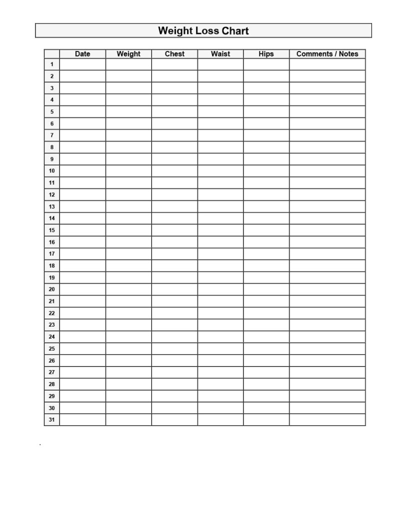 Blank Workout Chart