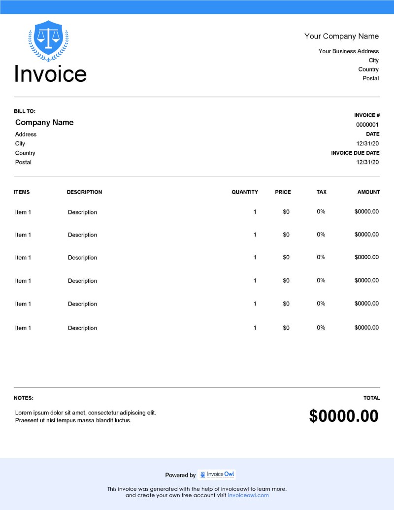 Free Printable Hvac Invoice Template