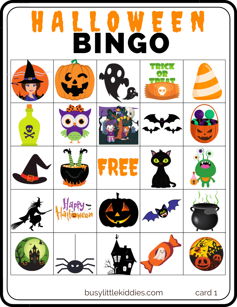 Halloween Bingo Cards Printable