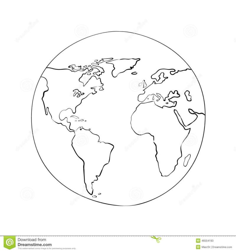 World Map White And Black