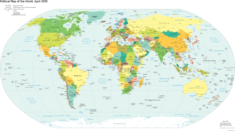 World Map With Longitude And Latitude Degrees