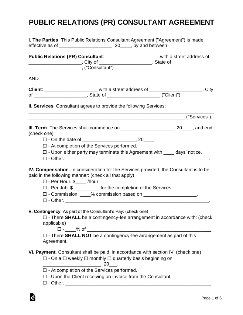 Basic Service Level Agreement Template