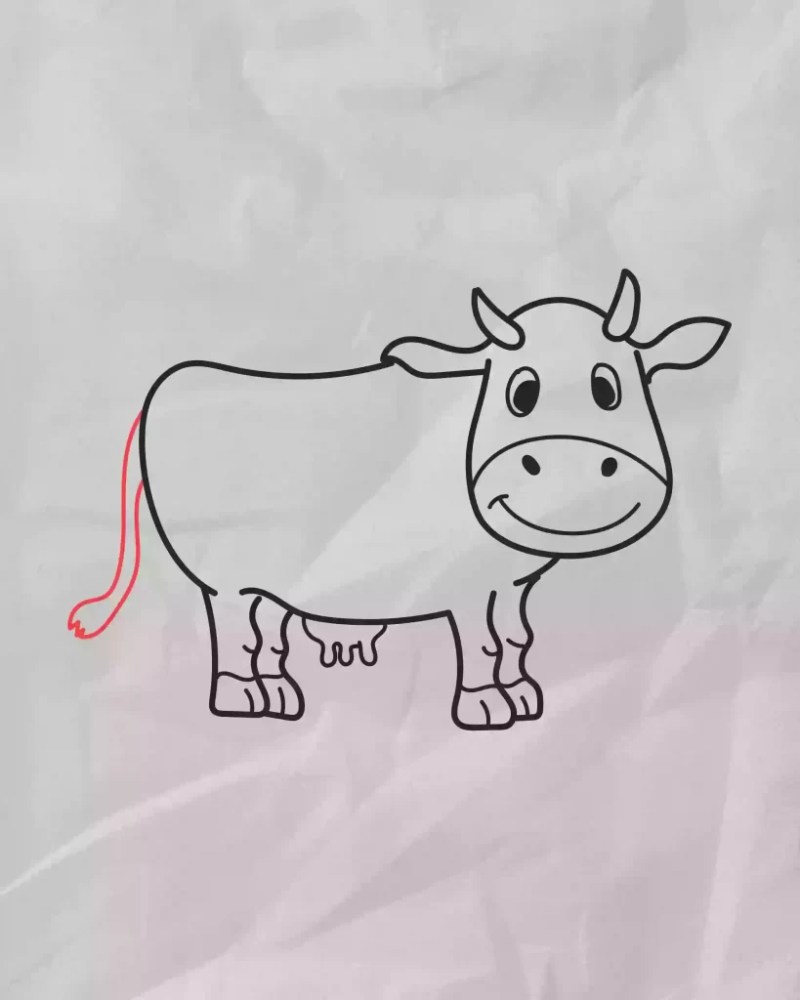 Easy Steps To Draw A Cow