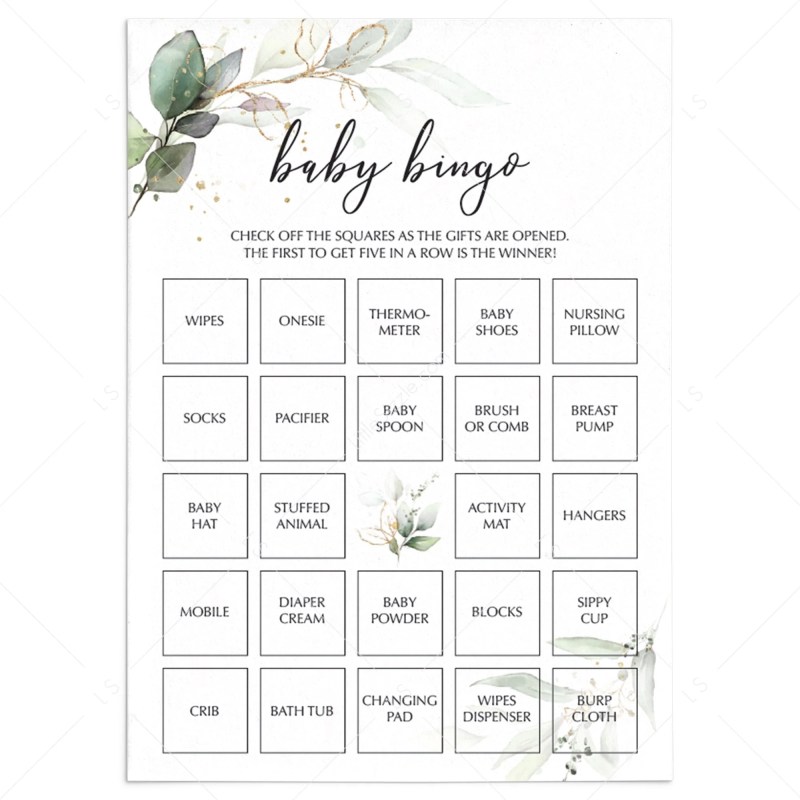 Free Baby Shower Bingo Templates