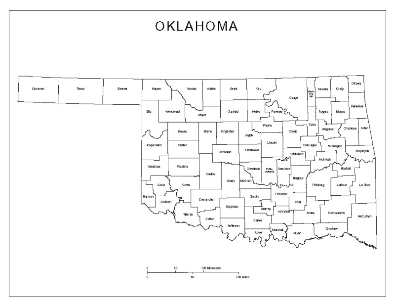 Oklahoma Map Printable