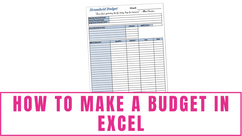 Free Excel Budget Planner Template