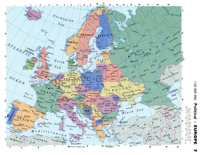 Map Of Europe With Capitals And Countries