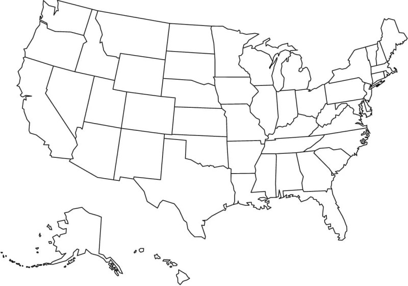 United States Map Without Names Of States